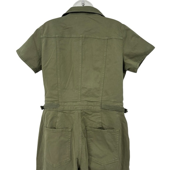 Good American Fit For Success Straight Leg Denim Jumpsuit Fatigue Green Large - Picture 14 of 16